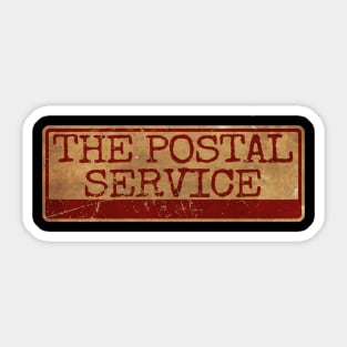 Aliska text red gold retro The Postal Service Sticker